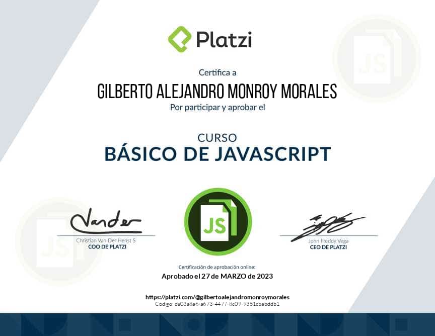 Imagen del certificado Curso básico de JavaScript
