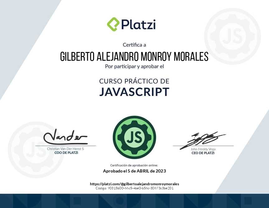 Imagen del certificado Curso práctico de JavaScript